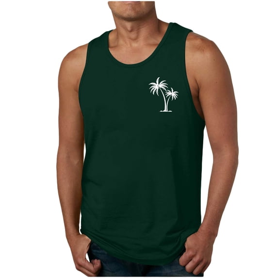 ALLLIST Green Tank Tops Men Hawaiian Summer Pullover Casual Undershirts for Men Size S-3XL