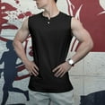 thumbnail image 1 of ALLLIST Gym Men's Tank Tops Henley Neck Workout Big And Tall Pullover Black Breathable Plain Quick Dry Athleisure for Men Size M-3XL, 1 of 5