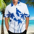 thumbnail image 1 of ALLLIST Hawaiian Men Shirts Collared Short Sleeve Button Down Shirts Casual Blue Mens Clothes, 1 of 7