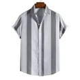 thumbnail image 1 of ALLLIST Hawaiian Men's Shirts Big And Tall Collared Short Sleeve Button Down Shirts Casual Gray Mens Clothing, 1 of 3