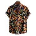 thumbnail image 1 of ALLLIST Hawaiian Mens Shirts Short Sleeve Big And Tall Collared Button Down Shirts Casual Black Mens Clothing, 1 of 9