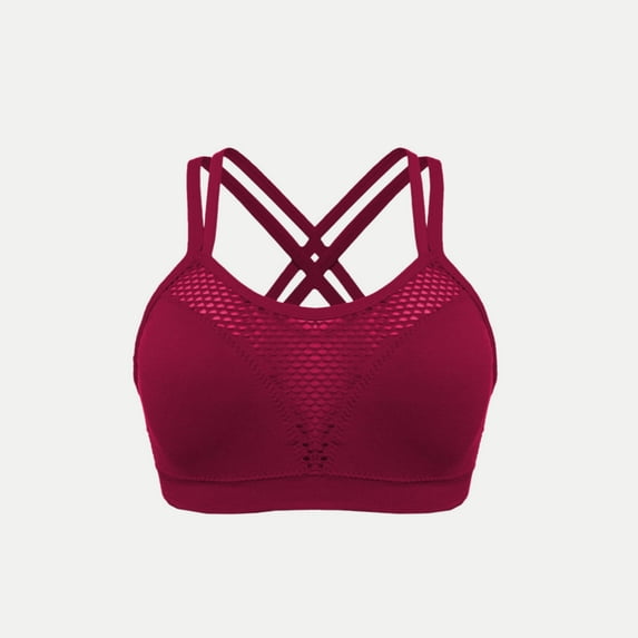 ALLLIST High Impact Lingerie for Women Plus Size Workout Sports Bra Solid Red Soft T-Shirt Ladie's Bras Size 4XL
