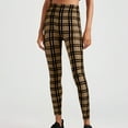 thumbnail image 1 of ALLLIST High Waisted Womens Leggings Plaid Yoga Pant Stretch Skinny Brown Full Length Pants for Women, 1 of 5