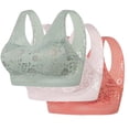 thumbnail image 1 of ALLLIST Lace Bras for Women No Underwire 3 Pack Bralette Cozy Plian Green T-Shirt Bras for Ladies Size M, 1 of 2