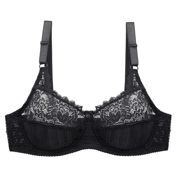 ALLLIST Lace Bras for Women Underwire Push up Underwire Black Push up Solid Plunge Ladie Bras Size 38-48