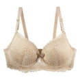 thumbnail image 1 of ALLLIST Lace Lingerie for Women Underwire Push up Underwear Beige Plian Cozy Full-Figure Bras for Ladies Size M, 1 of 5