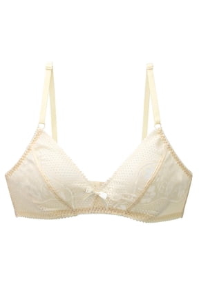 Lace Underwear for Women Push up Underwire Bras Comfy Plian Beige Triangle Women Lingerie Size 95D