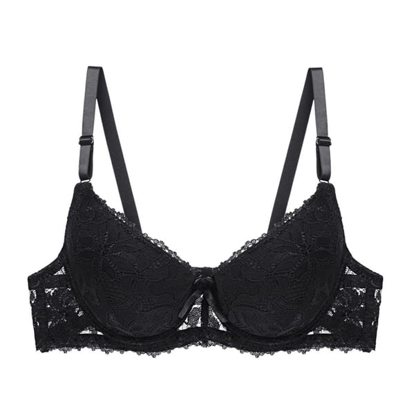 ALLLIST Lace Women Bras Push up Underwire Underwire Plain Soft Black Plunge Ladie Bras Size S-XL