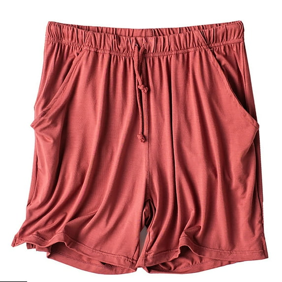 ALLLIST Ladie's Pajamas Plus Size Shorts Cotton Bottoms Red Breathable Plain Home Clothes Sleepwear Women