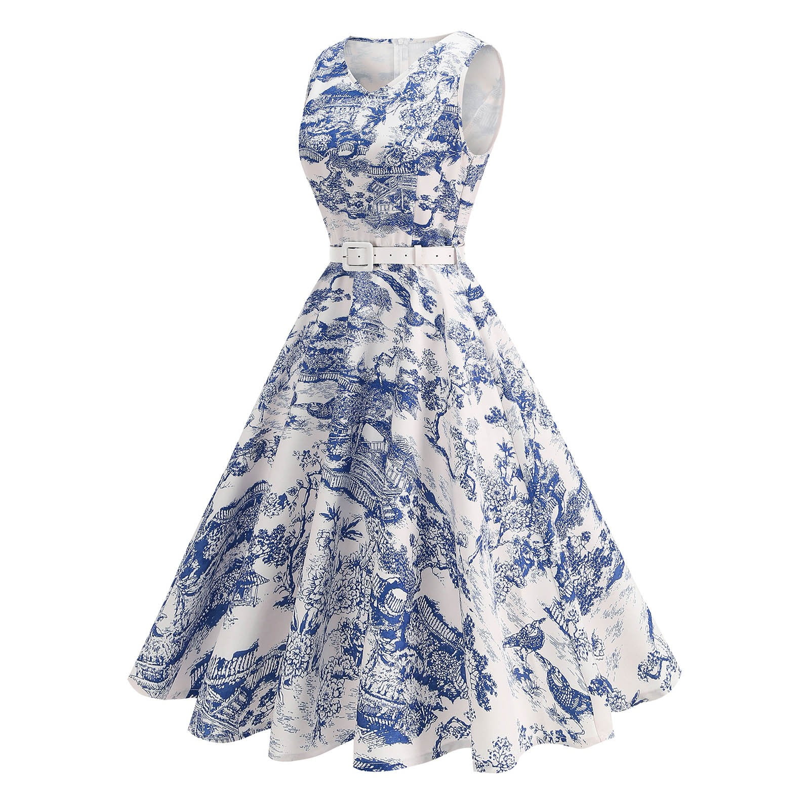 ALLLIST Ladies Dresses Midi Blue Summer A Line Retro Ball Gown for Women Size S-2XL - Walmart.com ALLLIST Ladies Dresses Midi Blue Summer A Line Retro Ball Gown for Women Size S-2XL - Walmart.com