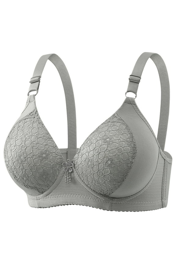 Lingerie for Women Plus Size Lift No Underwire Plunge Silver Push up Plian Bralette Womens Bras Size 42