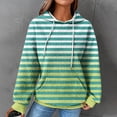 thumbnail image 1 of ALLLIST Long Sleeve Womens Hoodies Waffle Knit Drawstring Green Pullover Gradient Loose with Pockets Ladies Sweatshirts, 1 of 5