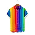 thumbnail image 1 of ALLLIST Men Shirts Collared Short Sleeve Casual Button Down Shirts Rainbow Mens Clothes, 1 of 4