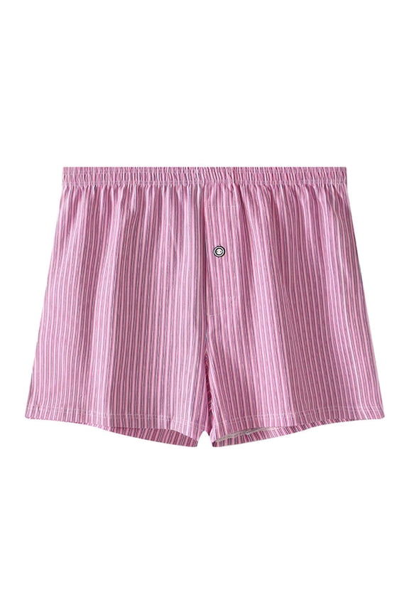 Men's Boxer Cotton Breathable Underwear Striped Pink Soft Seamless Men's Underpants ,M-2XL