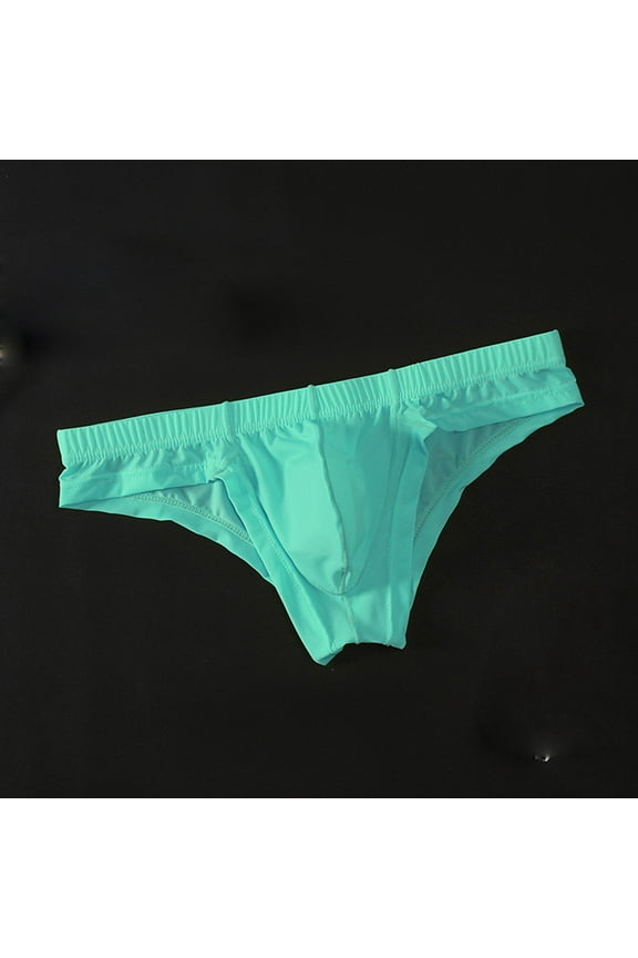 Men's Briefs Low Waisted Underwear Comfortable Blue Plain Seamless Mens Underpants ,M-3XL