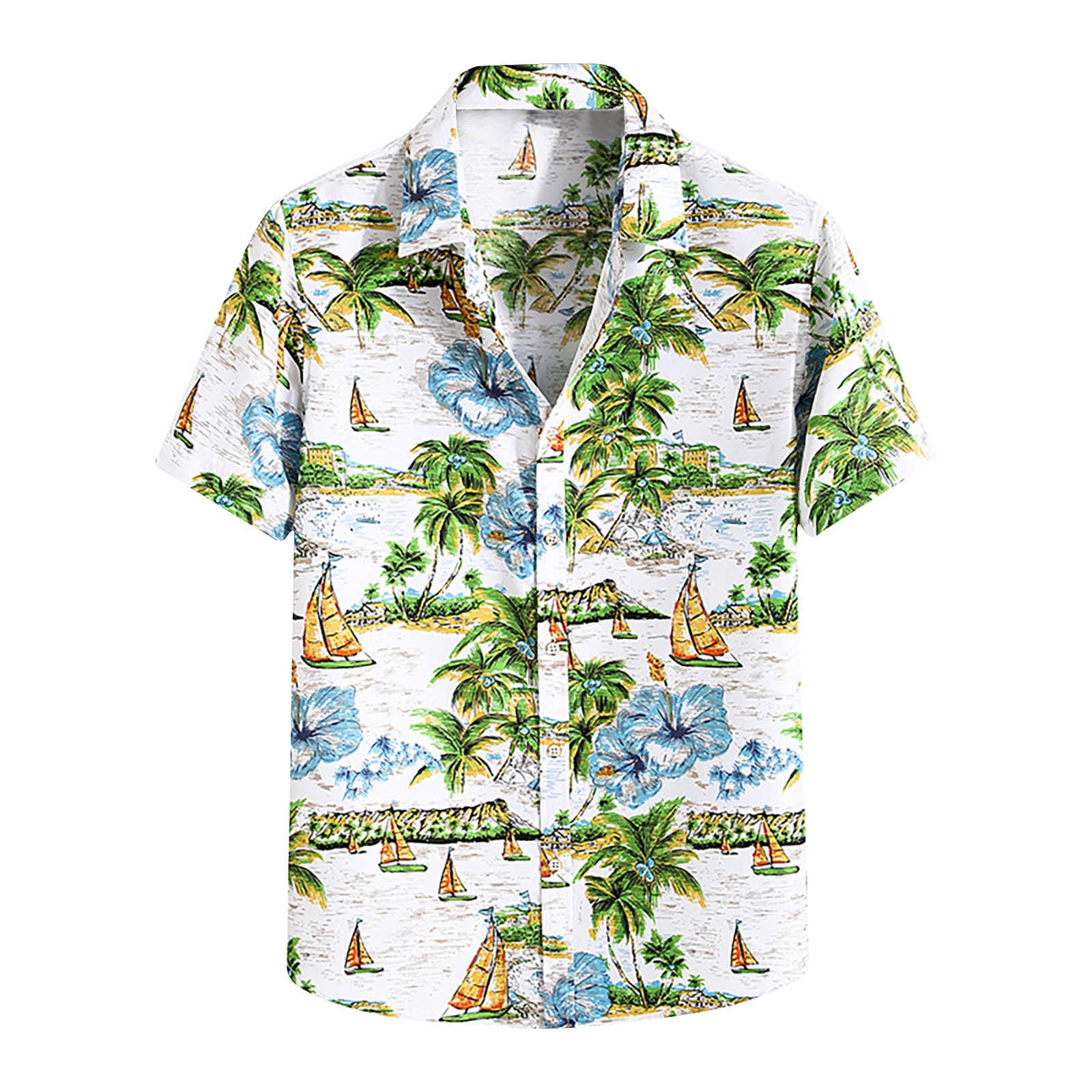 ALLLIST Men's Shirts Casual Big And Tall Short Sleeve Collared Button ...