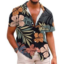 ALLLIST Men's Shirts Hawaiian Collared Big And Tall Short Sleeve Button Down Shirts Casual Men's Clothes
