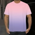 thumbnail image 1 of ALLLIST Men's T-Shirts Big And Tall Round Neck Short Sleeve Classic T-Shirt Pink Gradient Pullover Tee Shirts Mens, 1 of 5