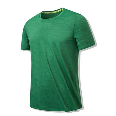 ALLLIST Men's T-Shirts Round Neck Short Sleeve Classic T-Shirt Solid Green Pullover Mens Shirts