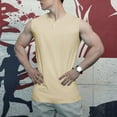 thumbnail image 1 of ALLLIST Men's Tank Tops Workout Gym Henley Neck Pullover Quick Dry Solid Breathable Yellow Activewear for Men Size M-3XL, 1 of 5
