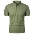 thumbnail image 1 of ALLLIST Mens Spring Tops Crew Neck Green Short Sleeve Solid Button Pullover Casual T-Shirts Classic Tee for Men, 1 of 5