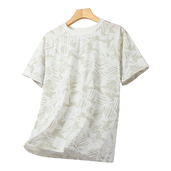 ALLLIST Mens Summer Tops Crew Neck Short Sleeve White Graphic Breathable T-Shirts Cooling Casual Tee for Man