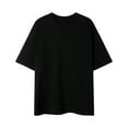 thumbnail image 1 of ALLLIST Mens Tops Clearance Under $10 Crew Neck Black Short Sleeve Solid Loose Cotton and Linen Casual T-Shirts Shirts for Men, 1 of 7