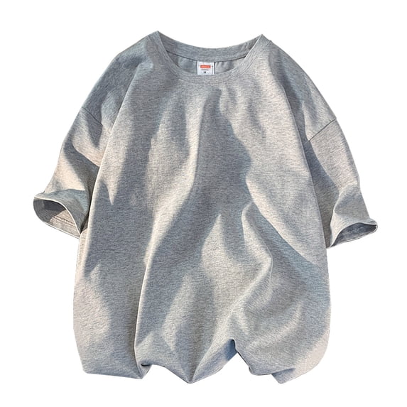ALLLIST Mens Tops Clearance Under $10 Gray Crew Neck Short Sleeve Solid T-Shirts Casual Loose Mens Dress Shirts