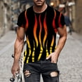 thumbnail image 1 of ALLLIST Mens Tops Under $5 Crew Neck Short Sleeve Flame Pullover T-Shirts Casual Printed Tshirts Shirts for Men, 1 of 5