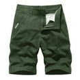 thumbnail image 1 of ALLLIST Mid Shorts Men Green Solid Straight-Leg Short with Pockets Half Zip Cargo Button Clearance, 1 of 2