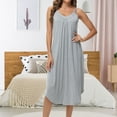thumbnail image 1 of ALLLIST Nightgowns for Ladies Midi Sleeveless Summer Chemises Gray Breathable Solid Nightdress Sleepwear Ladies, 1 of 4