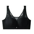 thumbnail image 1 of ALLLIST No Underwire Bras for Women Lace Push up Bralette Solid Soft Black Full-Figure Ladie's Bras Size 46/105C, 1 of 4