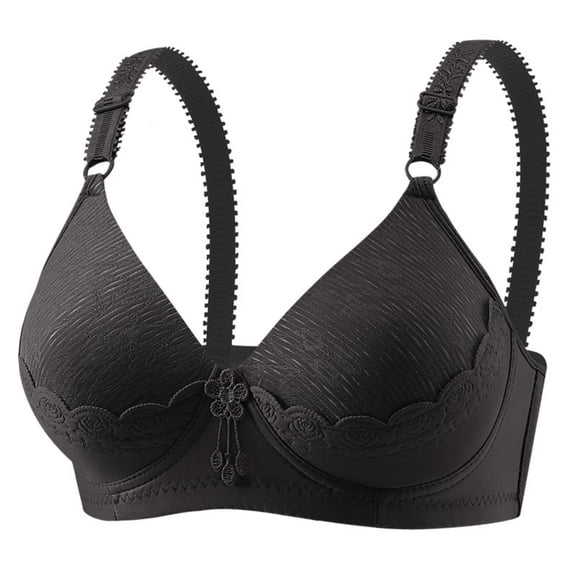 ALLLIST No Underwire Bras for Women Solid Black Bralette Breathable T Shirt Women Lingerie Size 36-43