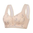 thumbnail image 1 of ALLLIST No Underwire Womens Bras Front Closure Beige Sleep Floral Breathable T Shirt Women Lingerie Size 36-52, 1 of 4