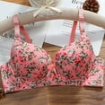 thumbnail image 1 of ALLLIST No Underwire Womens Underwear Push up Plus Size Plunge Pink Floral Balconette Women Lingerie Size 40, 1 of 3