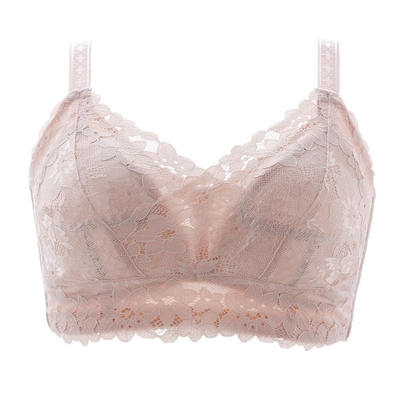 ALLLIST No Wire Womens Underwear Lace Push up Bras Comfort Pink Solid Full-Figure Women Lingerie Size XL