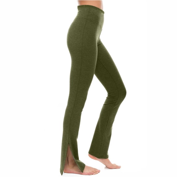 ALLLIST Open Bottom Womens Sweatpants High Waisted Athletic Pants Green Slim Solid Track Pants for Women