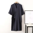 thumbnail image 1 of ALLLIST Pajamas Men with Pockets Short Sleeve Blue Robe Soft Plain Bathrobes Teen's Pajamas L-2XL, 1 of 3