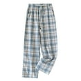 thumbnail image 1 of ALLLIST Pajamas for Ladies Plaid Pants Cotton Bottoms Blue Soft Home Clothes Womens Loungewear, 1 of 6