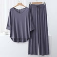 thumbnail image 1 of ALLLIST Pajamas for Women Notch Neck Modal Long Sleeve Tops And Pants Sets Gray Comfy Solid 2 Piece Ladie's Loungewear, 1 of 3