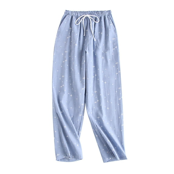 ALLLIST Pants Pajamas for Women Cotton Bottoms Star Prints Comfortable Blue Home Clothes Women's Loungewear