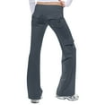 thumbnail image 1 of ALLLIST Pants for Ladies Elastic Waist Wide Leg Cargo Pants Plain Gray Knit Teen Pants, 1 of 6