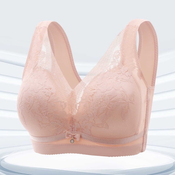 ALLLIST Pink Bras for Women Plain No Wire Bralette Push up T Shirt Ladie Bras Size 36-44