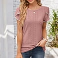 thumbnail image 1 of ALLLIST Pink Ladies Tops Crew Neck Short Sleeve Solid Flowy T-Shirts Womens Shirts Clearance XXL, 1 of 9