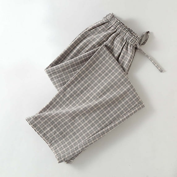 ALLLIST Plaid Ladies Pajamas Pants Bottoms Comfortable Brown Home Clothes Women Sleepwear
