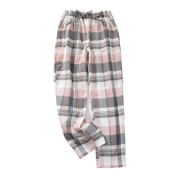 ALLLIST Plaid Pajamas for Ladies Pants Bottoms Pink Soft Home Clothes Women's Sleepwear