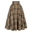 thumbnail image 1 of ALLLIST Plaid Skirts for Women Midi High Waist Casual Yellow Pleated Skirts for Ladies, 1 of 5