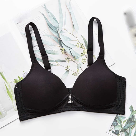 ALLLIST Plain Women's Bras Wirefree Black Bralette Soft T Shirt Bras for Ladies Size 34-42