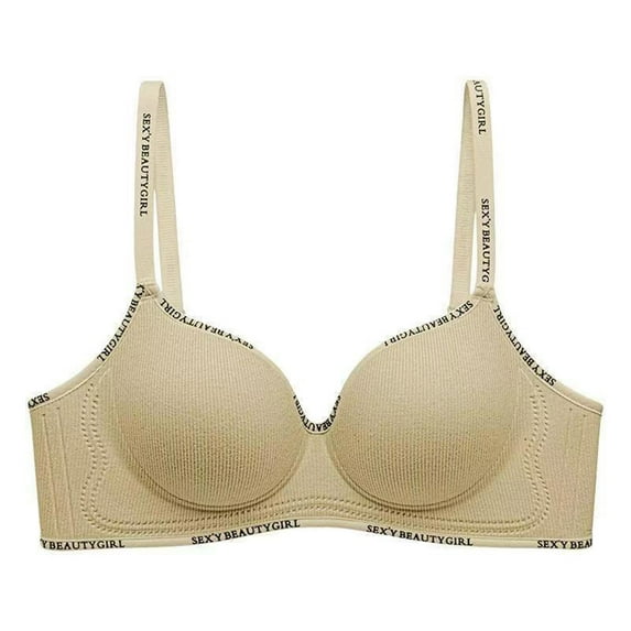 ALLLIST Plain Womens Bras Beige Wirefree Bralette Soft T Shirt Women's Lingerie Size 32-38