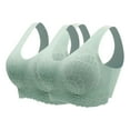 thumbnail image 1 of ALLLIST Plus Size Lingerie for Women 2pack Lace Latex Bras Removable Cup Seamless Plian Green Women Lingerie Size L, 1 of 5